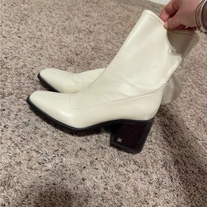 Sam Edelman Cream Heeled Boots